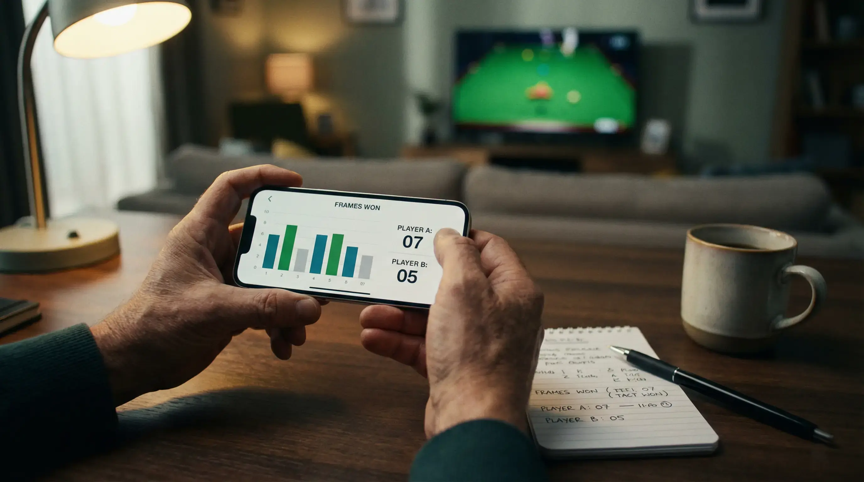 Analiza zakładów na snooker na urządzeniu mobilnym — obstawianie snookera